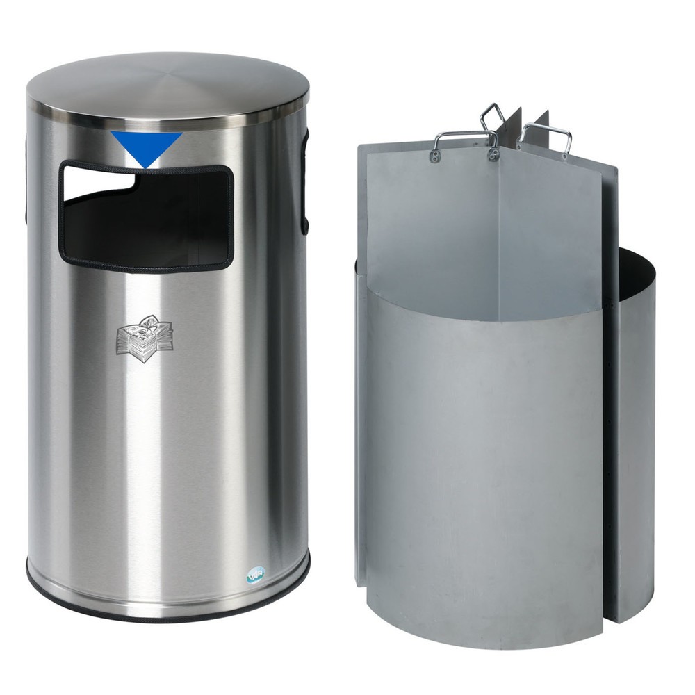 Číslo obrázku produktu 2: VAR ® sběrná stanice na recyklovatelné materiály WSS 60, 3 nádoby po 20 litrech, ušlechtilá ocel