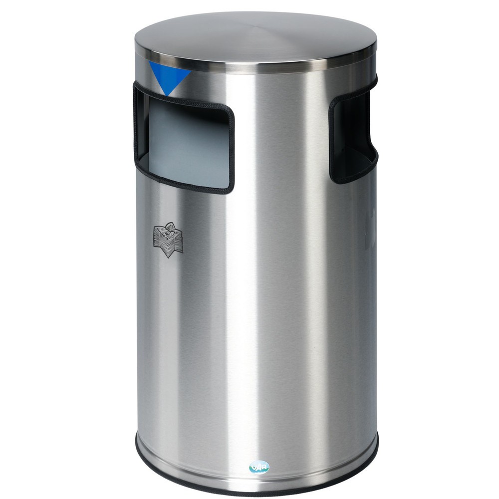 Číslo obrázku produktu 1: VAR ® sběrná stanice na recyklovatelné materiály WSS 60, 3 nádoby po 20 litrech, ušlechtilá ocel
