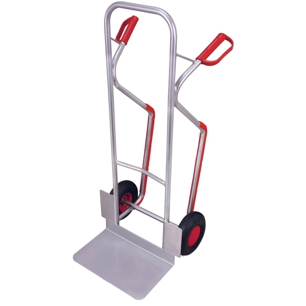 Hliníkový rudl VARIOfit® s vyměnitelnými ližinami, nosnost 200 kg, lopata Š x H 480 x 300 mm, vzduchové pneumatiky, bez držáku Obrázek produktu: Hliníkový rudl VARIOfit® s vyměnitelnými ližinami, nosnost 200 kg, lopata Š x H 480 x 300 mm, vzduchové pneumatiky, bez držáku
