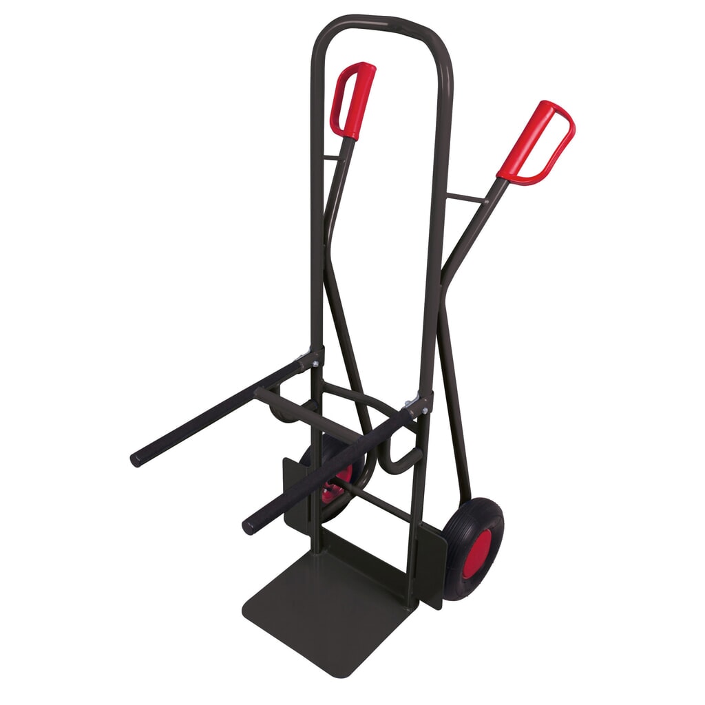 Obrázek produktu: Ocelový rudl na židle VARIOfit®, nosnost 250 kg, lopata Š x H 320 x 250 mm, vzduchové pneumatiky, antracitově šedá