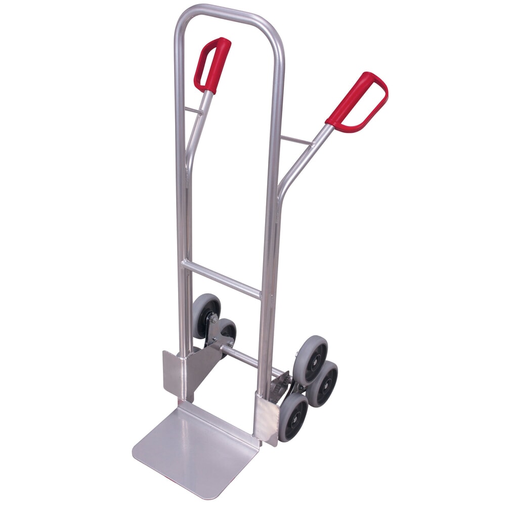 Schodolezecký rudl VARIOfit® z hliníku, nosnost 200 kg, tříramenná hvězdice s kolečky, lopata Š x H 320 x 245 mm, termoplastické pneumatiky Obrázek produktu: Schodolezecký rudl VARIOfit® z hliníku, nosnost 200 kg, tříramenná hvězdice s kolečky, lopata Š x H 320 x 245 mm, termoplastické pneumatiky