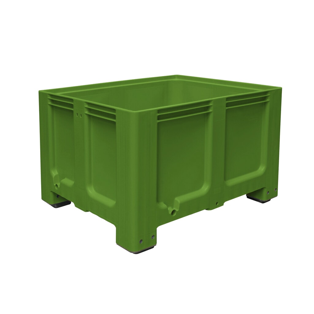 Velký zásobník z polyetylenu, 610 l, s patkami, zelený Obrázek produktu: Velký zásobník z polyetylenu, 610 l, s patkami, zelený