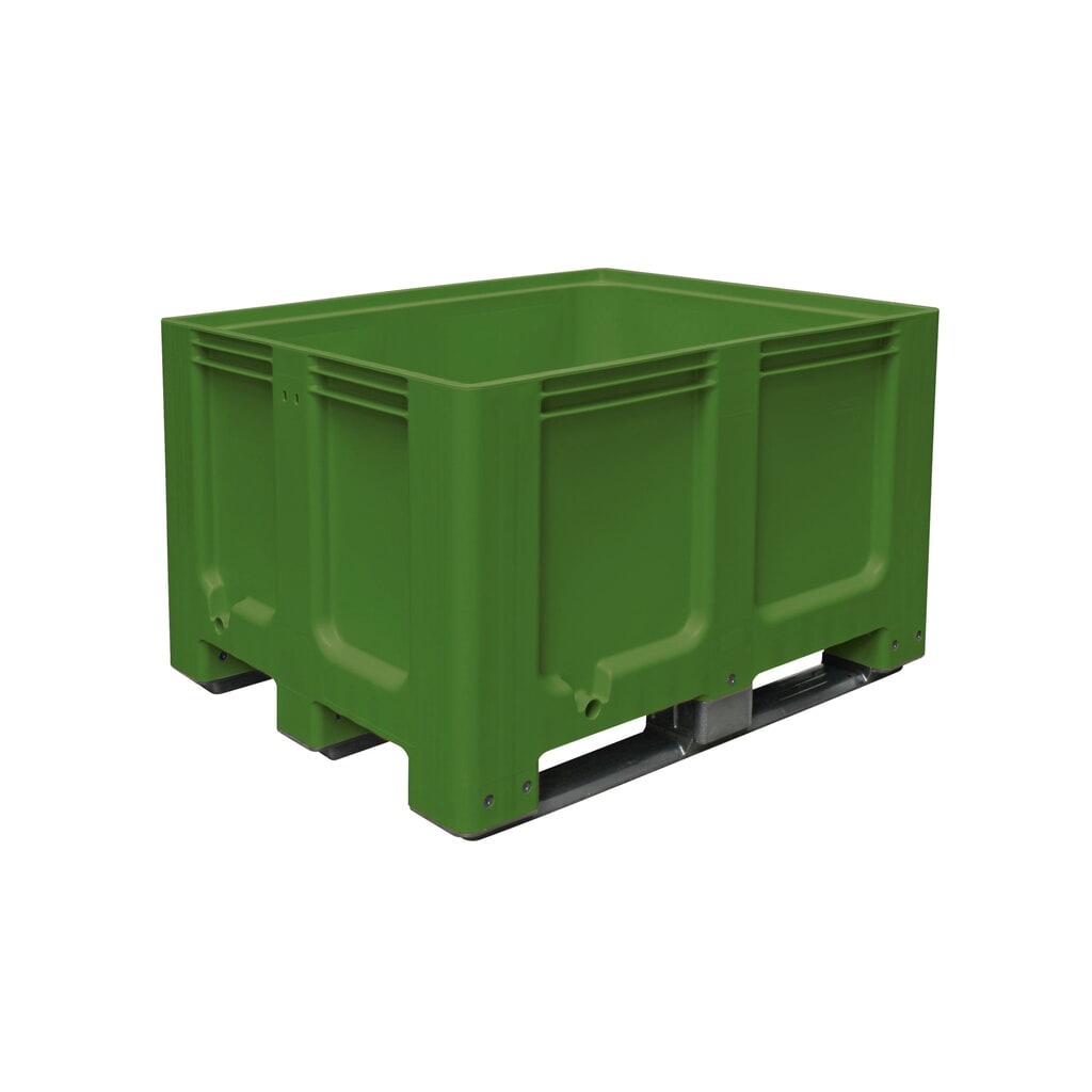 Obrázek produktu: Velký zásobník z polyetylenu, 610 l, s traverzami, zelený