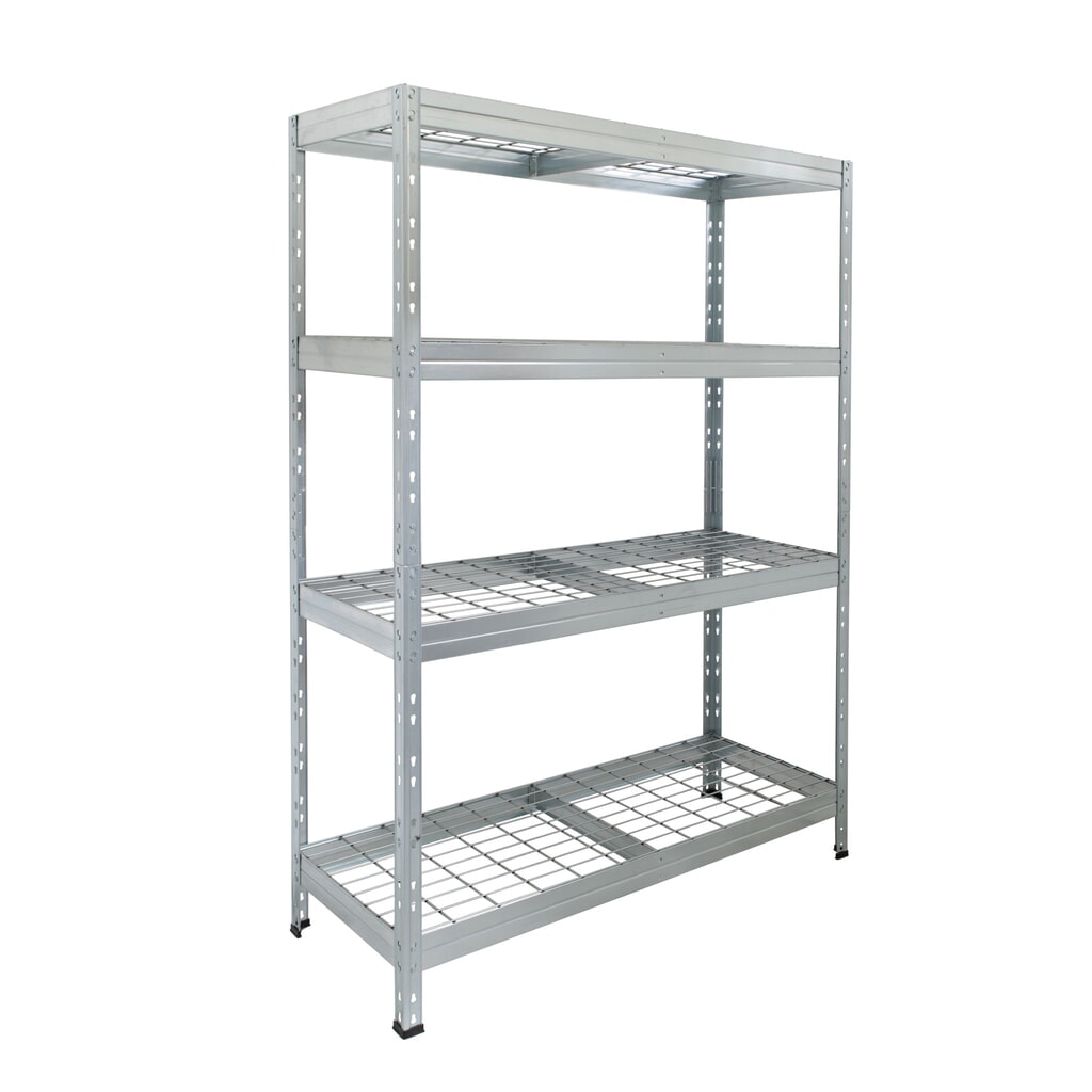Obrázek produktu: Venkovní stojan se širokým rozpětím s mřížkovými policemi, VxŠxH 1800 x 1200 x 450 mm