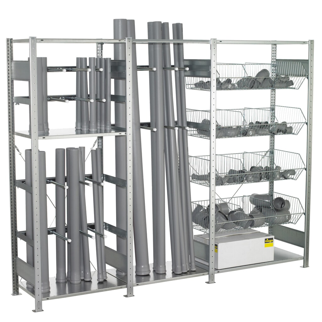 Vertikální a košový regál z drátěné mřížky SCHULTE, přídavné pole, vך×h 2000 × 2500 × 500 mm Obrázek produktu: Vertikální a košový regál z drátěné mřížky SCHULTE, přídavné pole, vך×h 2000 × 2500 × 500 mm