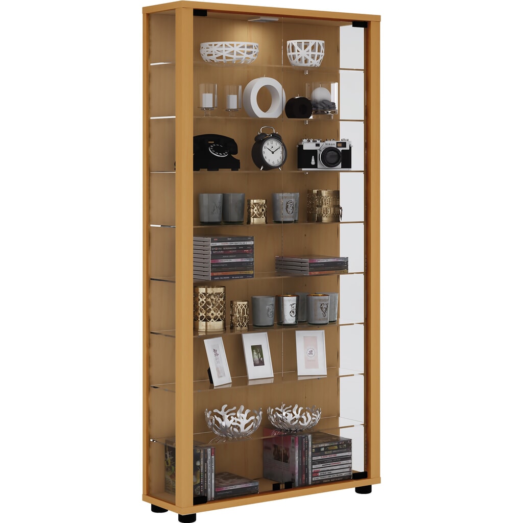 Obrázek produktu: VCM stojací vitrína Lumo Maxi, včetně osvětlení LED, buk