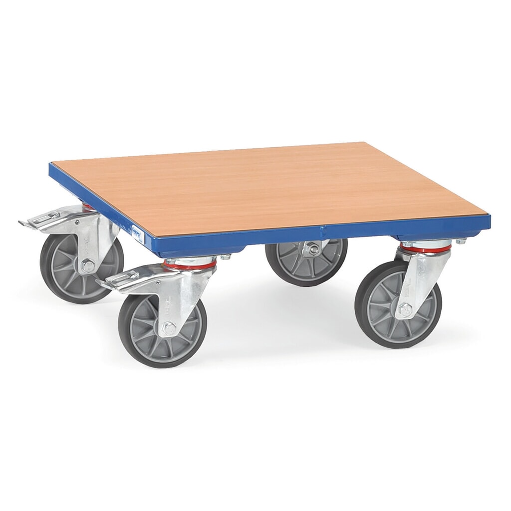 Obrázek produktu: Vozík na boxy fetra® s dřevěnou plošinou, nosnost 400 kg, ložná plocha ŠxH 700 x 700 mm