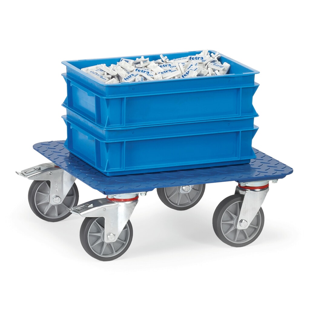 Vozík na boxy fetra® se slzičkovým plechem, nosnost 400 kg, ložná plocha ŠxH 500 x 500 mm Číslo obrázku produktu 2: Vozík na boxy fetra® se slzičkovým plechem, nosnost 400 kg, ložná plocha ŠxH 500 x 500 mm