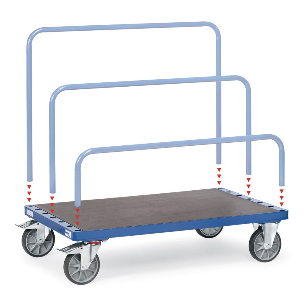 Obrázek produktu: Vozík na desky fetra®, bez oblouku, ložná plocha ŠxH 1200 x 800 mm, nosnost 750 kg