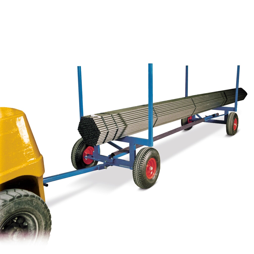 Vozík na dlouhý materiál, nosnost 3500 kg, lakovaný Obrázek produktu: Vozík na dlouhý materiál, nosnost 3500 kg, lakovaný