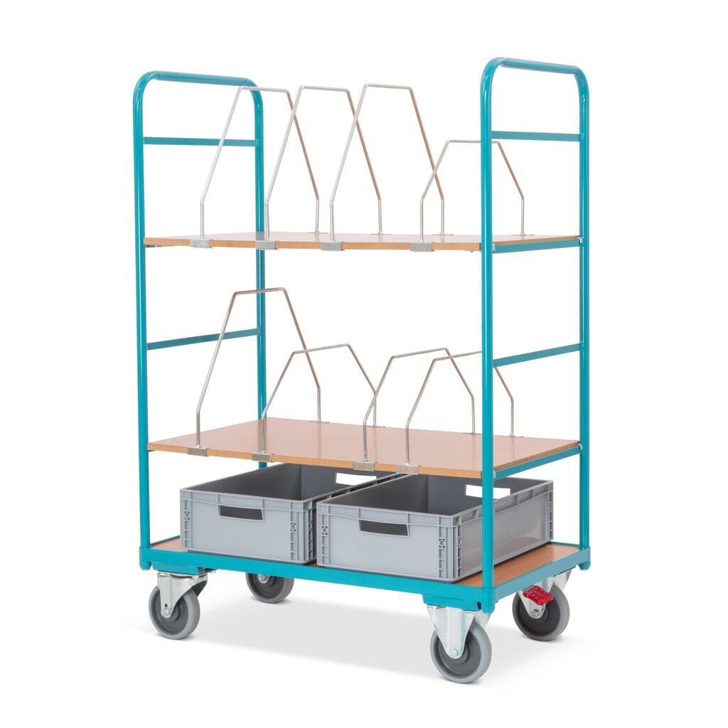 Vozík na kartonáž Ameise®, 2 variabilní police à 995 x 585 mm Obrázek produktu: Vozík na kartonáž Ameise®, 2 variabilní police à 995 x 585 mm