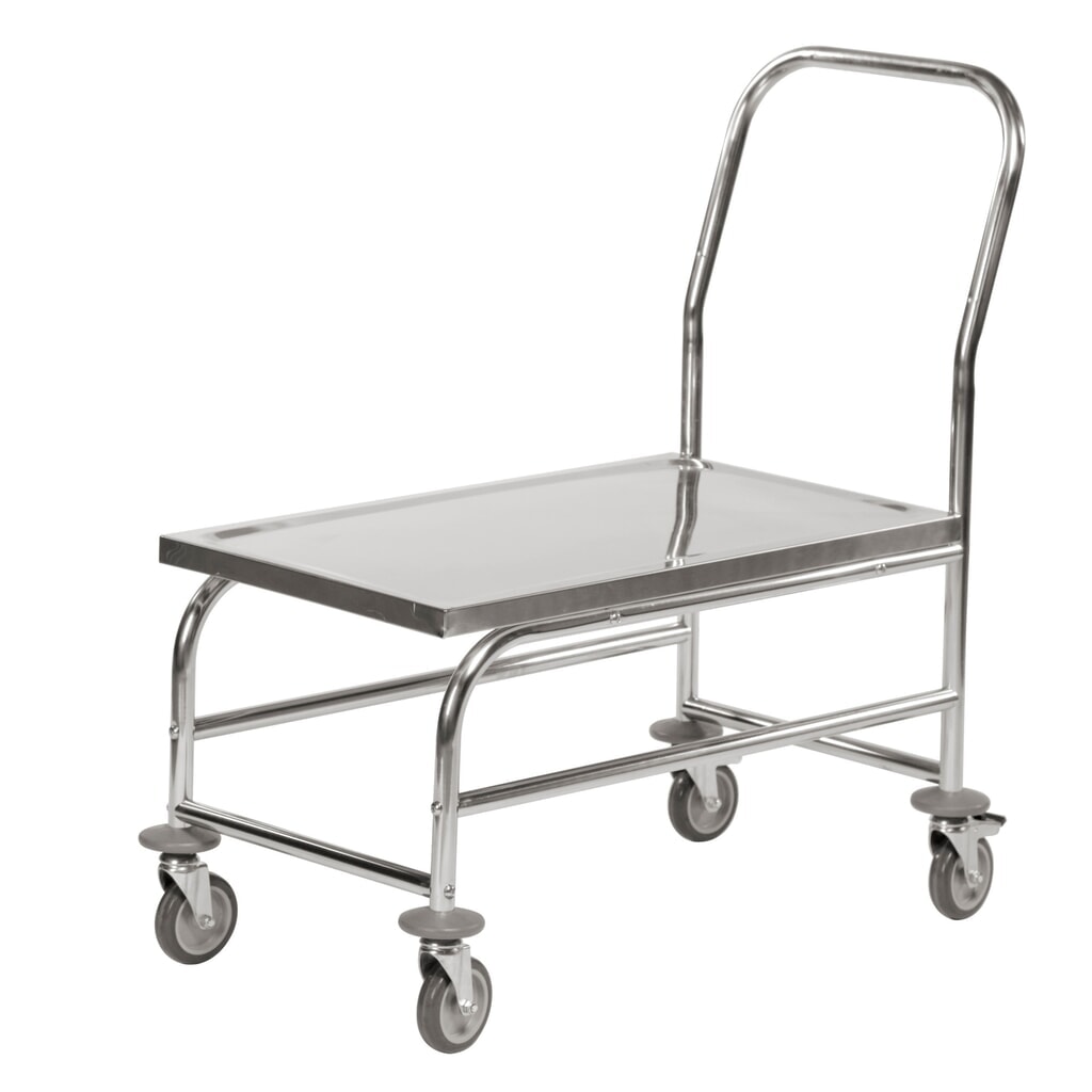 Vozík s platformou Kongamek z ušlechtilé oceli, VxŠxH 925 x 490 x 850 mm Obrázek produktu: Vozík s platformou Kongamek z ušlechtilé oceli, VxŠxH 925 x 490 x 850 mm