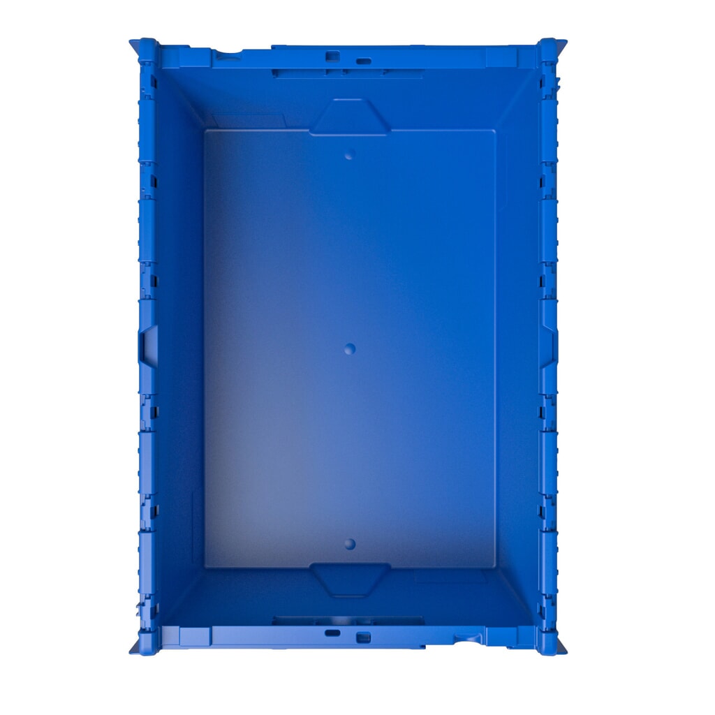 Číslo obrázku produktu 2: Alpha Eurobox z PP s sklápěcím víkem, modrý, 77 l, VxŠxH 400 x 600 x 400 mm