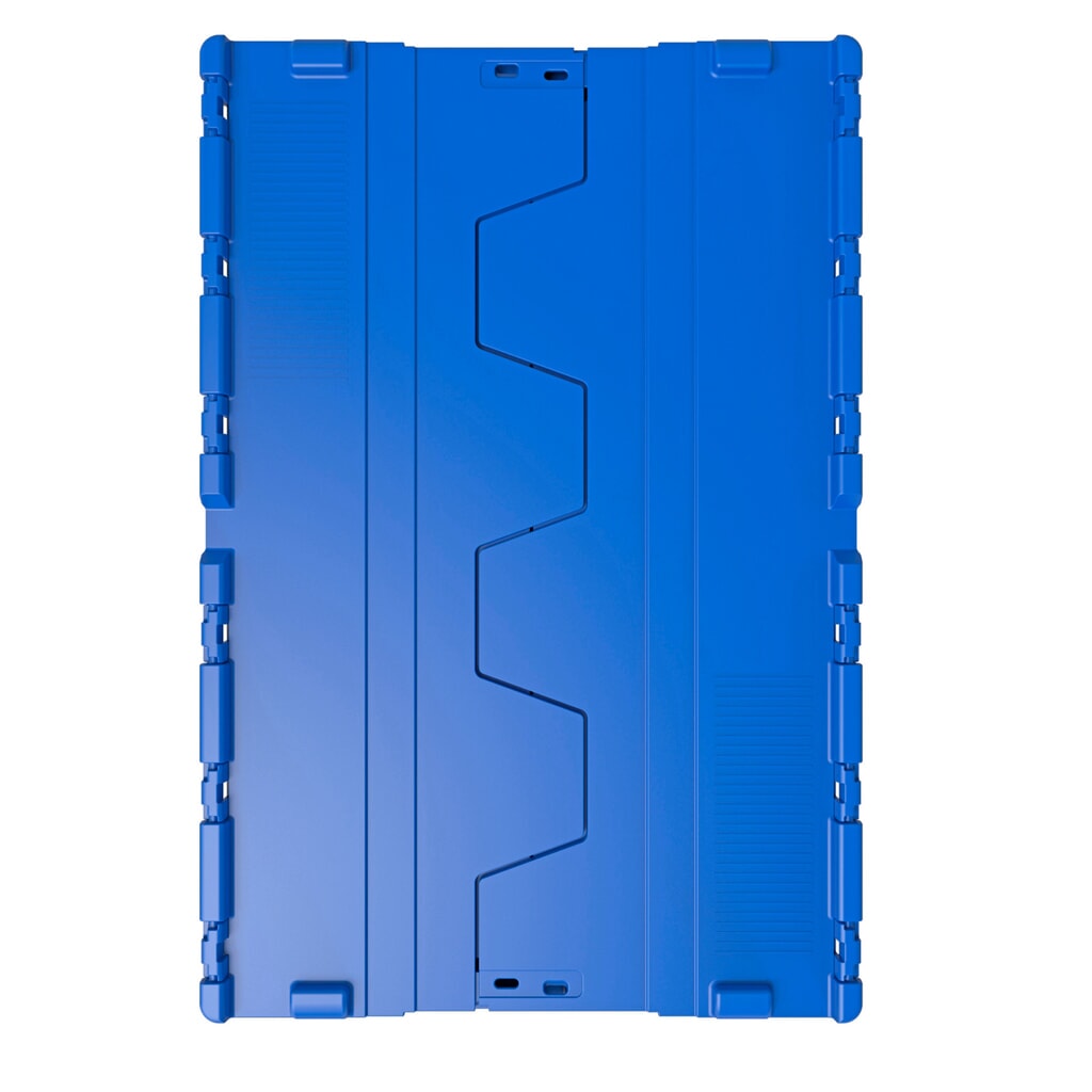 Číslo obrázku produktu 3: Alpha Eurobox z PP s sklápěcím víkem, modrý, 77 l, VxŠxH 400 x 600 x 400 mm