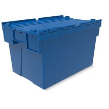 Číslo obrázku produktu 1: Alpha Eurobox z PP s sklápěcím víkem, modrý, 65 l, VxŠxH 365 x 600 x 400 mm