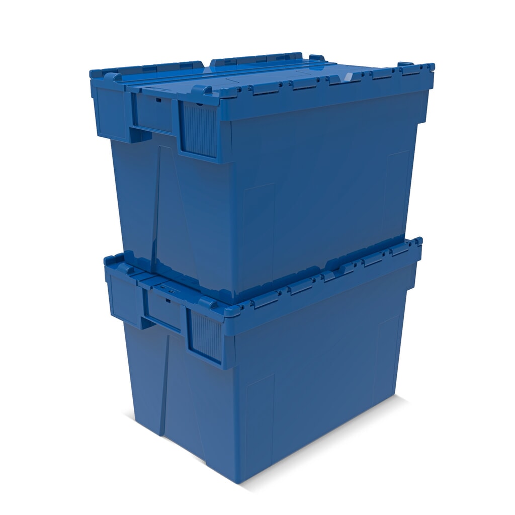 Alpha Eurobox z PP s sklápěcím víkem, modrý, 77 l, VxŠxH 400 x 600 x 400 mm Číslo obrázku produktu 6: Alpha Eurobox z PP s sklápěcím víkem, modrý, 77 l, VxŠxH 400 x 600 x 400 mm