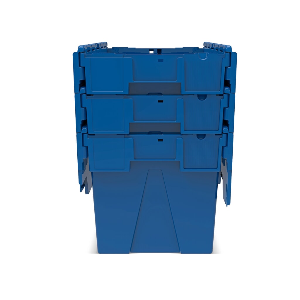 Číslo obrázku produktu 8: Alpha Eurobox z PP s sklápěcím víkem, modrý, 77 l, VxŠxH 400 x 600 x 400 mm