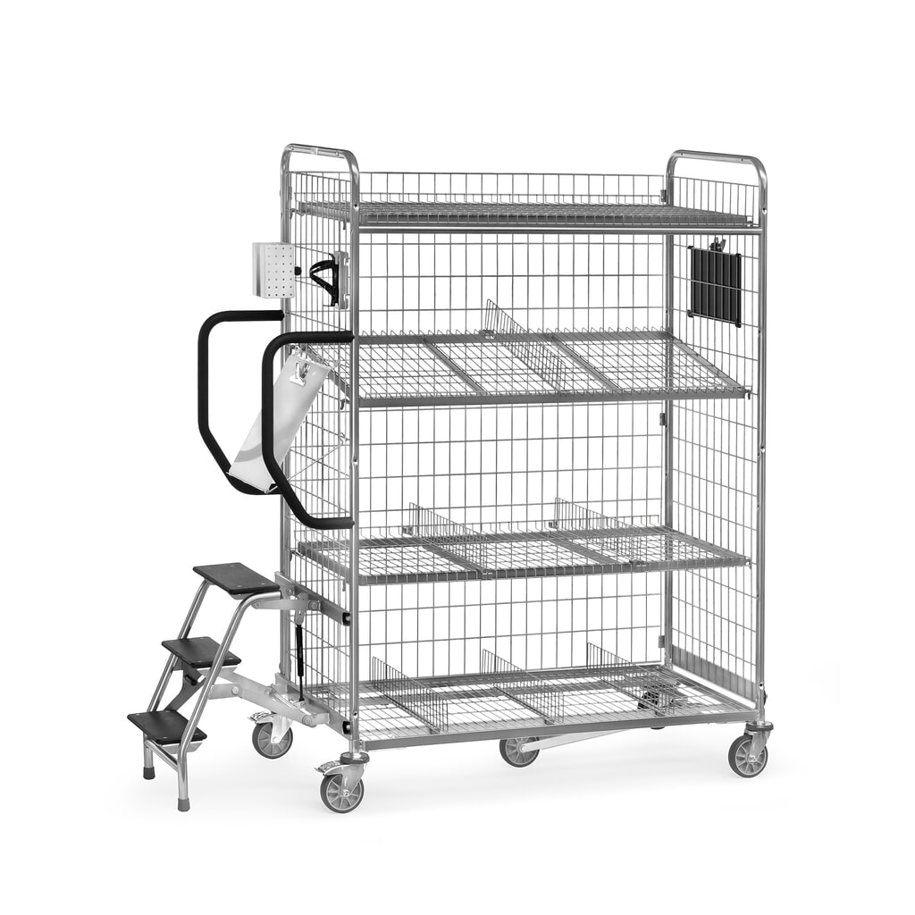 Číslo obrázku produktu 3: Vychystávací vozík fetra®, VxŠxH 1 225 x 590 x 891 mm, nosnost 200 kg