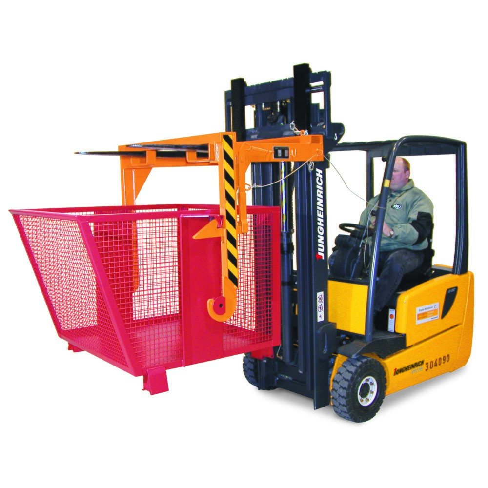 Obrázek produktu: Vyklápěcí zásobník s mřížovými stěnami Bauer®, pozinkované provedení, nosnost 500 kg, objem 0,9 m³