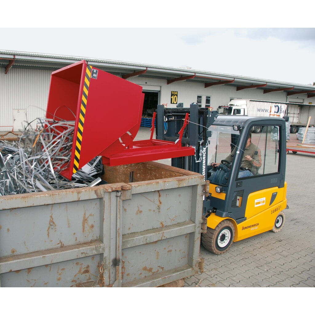 Bauer® Vyklápěcí zásobník s pojízdnou mechanikou, nosnost 1 000 kg, lakovaný, objem 0,5 m³, RAL 5012 světle modrá Číslo obrázku produktu 3: Bauer® Vyklápěcí zásobník s pojízdnou mechanikou, nosnost 1 000 kg, lakovaný, objem 0,5 m³, RAL 5012 světle modrá