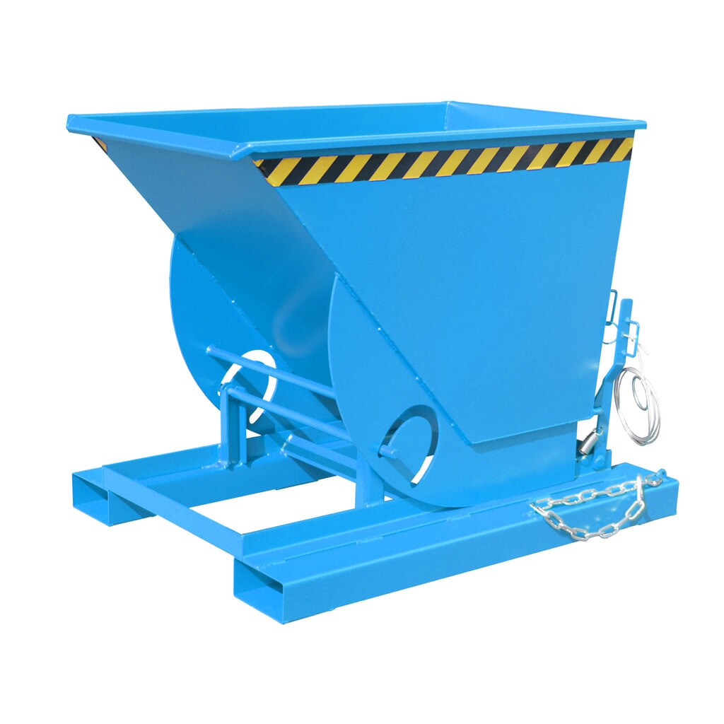 Číslo obrázku produktu 1: Bauer® Vyklápěcí zásobník s pojízdnou mechanikou, nosnost 1 000 kg, lakovaný, objem 0,5 m³, RAL 5012 světle modrá