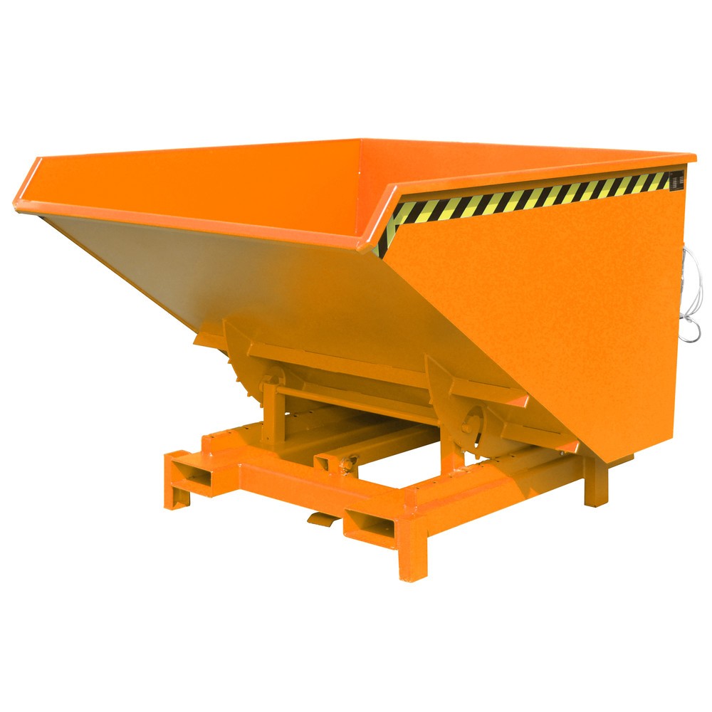 Číslo obrázku produktu 1: Zátěžový vyklápěcí zásobník Bauer®, nosnost 4000 kg, lakované provedení, objem 2,1 m³, RAL 2000 žlutooranžová