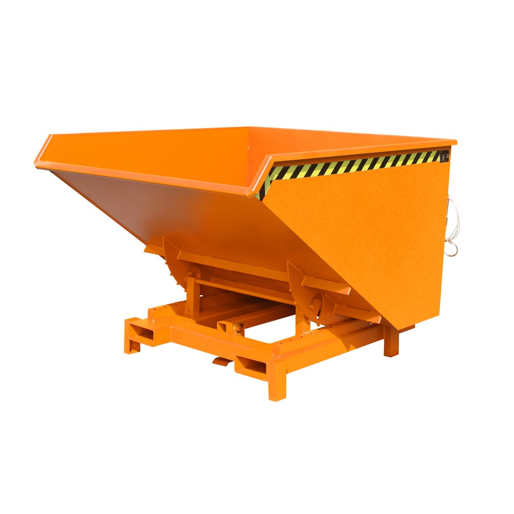 Číslo obrázku produktu 1: Zátěžový vyklápěcí zásobník Bauer®, nosnost 4000 kg, lakované provedení, objem 1,7 m³, RAL 2000 žlutooranžová