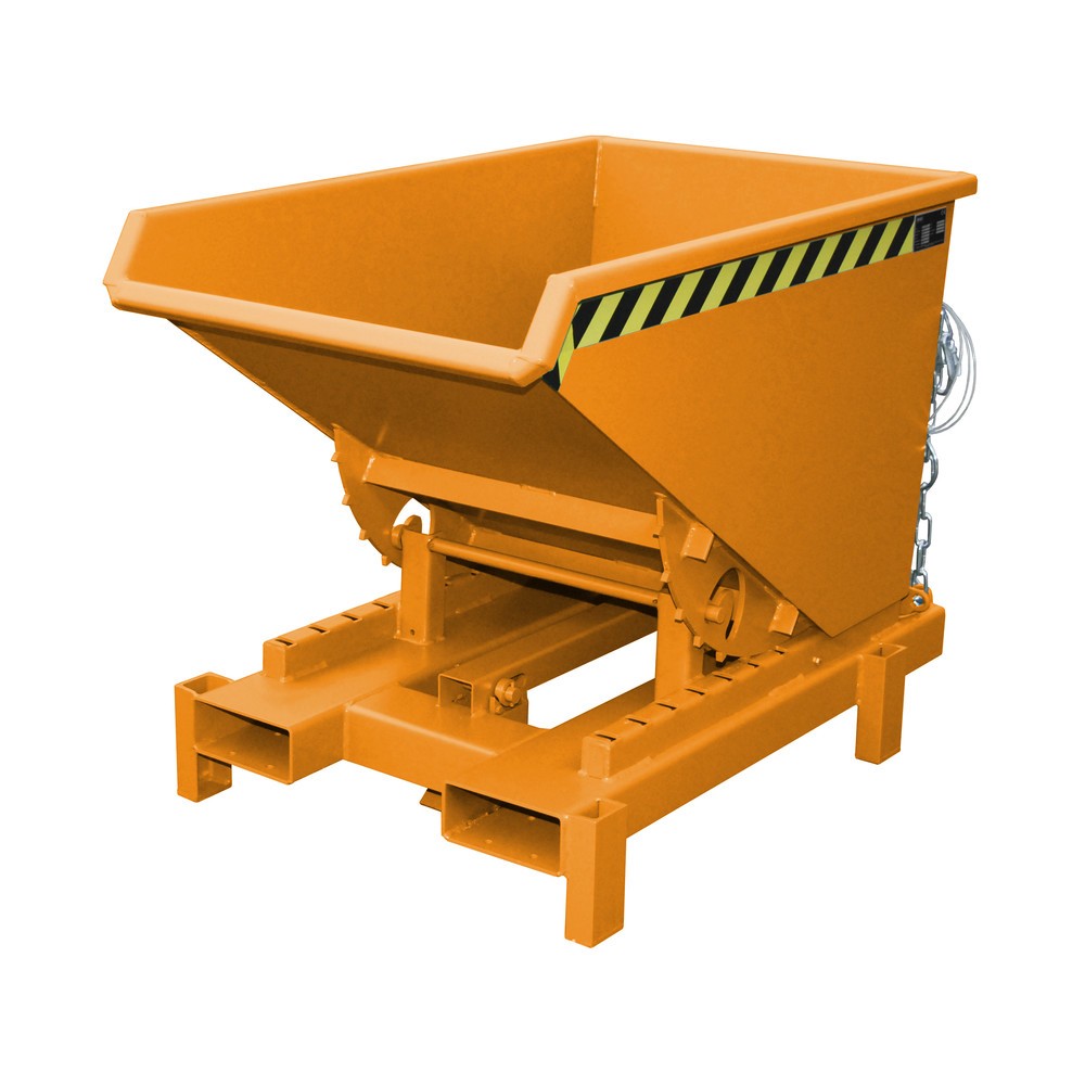 Číslo obrázku produktu 1: Zátěžový vyklápěcí zásobník Bauer®, nosnost 4000 kg, lakované provedení, objem 0,3 m³, RAL 2000 žlutooranžová