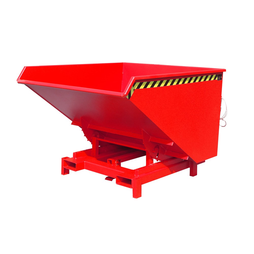 Číslo obrázku produktu 1: Zátěžový vyklápěcí zásobník Bauer®, nosnost 4000 kg, lakované provedení, objem 1,7 m³, RAL 3000 ohnivě červená