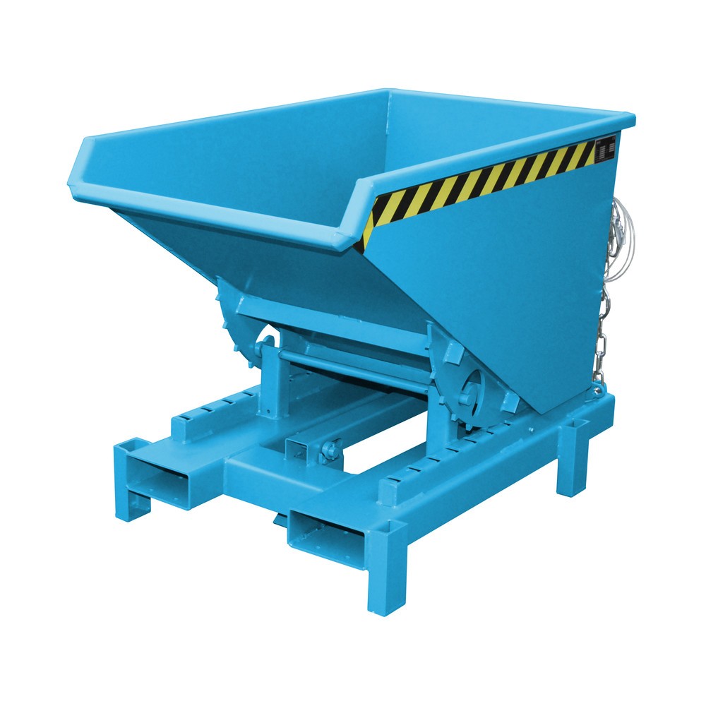 Číslo obrázku produktu 1: Zátěžový vyklápěcí zásobník Bauer®, nosnost 4000 kg, lakované provedení, objem 0,3 m³, RAL 5012 světle modrá