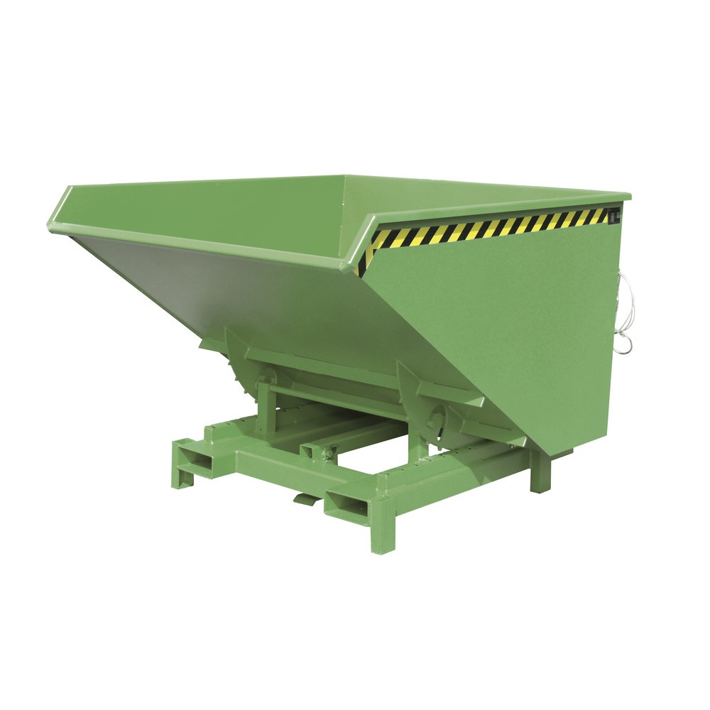 Číslo obrázku produktu 1: Zátěžový vyklápěcí zásobník Bauer®, nosnost 4000 kg, lakované provedení, objem 1,7 m³, RAL 6011 rezeda zelená