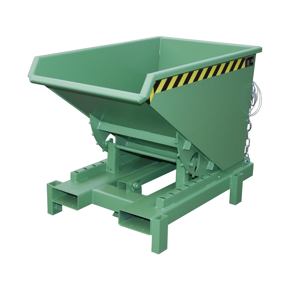 Číslo obrázku produktu 1: Zátěžový vyklápěcí zásobník Bauer®, nosnost 4000 kg, lakované provedení, objem 0,3 m³, RAL 6011 rezeda zelená