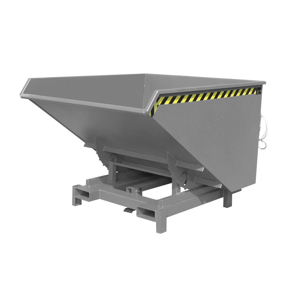 Číslo obrázku produktu 1: Zátěžový vyklápěcí zásobník Bauer®, nosnost 4000 kg, lakované provedení, objem 1,7 m³, RAL 7005 myší šedá