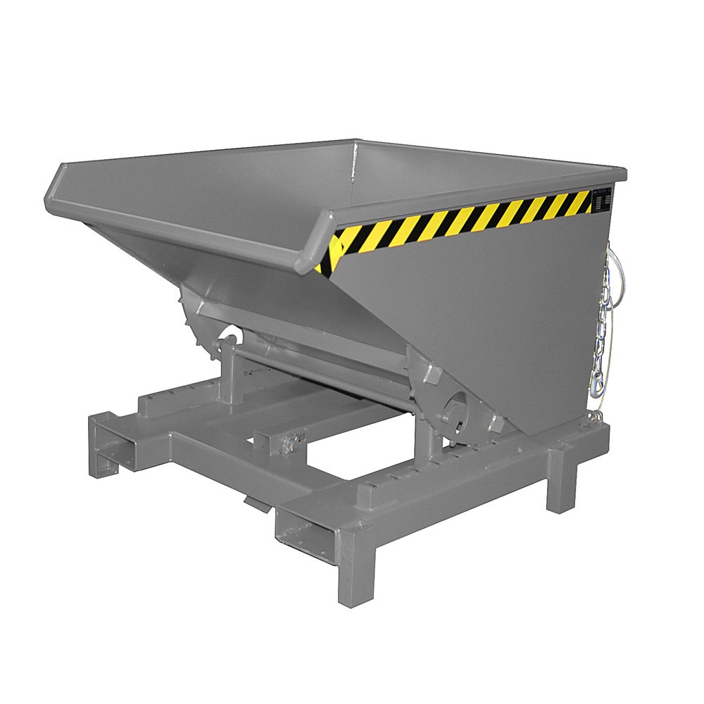 Obrázek produktu: Zátěžový vyklápěcí zásobník Bauer®, nosnost 4000 kg, lakované provedení, objem 0,6 m³, RAL 7005 myší šedá