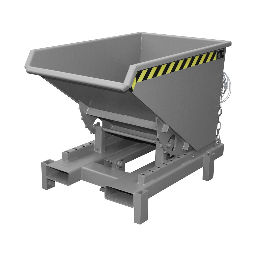 Číslo obrázku produktu 1: Zátěžový vyklápěcí zásobník Bauer®, nosnost 4000 kg, lakované provedení, objem 0,3 m³, RAL 7005 myší šedá