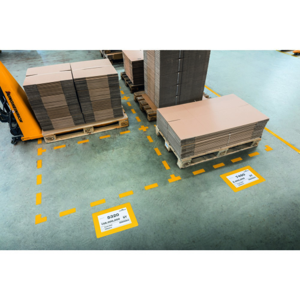 Číslo obrázku produktu 2: Vymezovací rámeček na podlahu DURABLE DIN A4, V×Š 314 × 401 mm, tloušťka 0,4 mm, odstranitelný, 2 balení po 10 kusech/balení