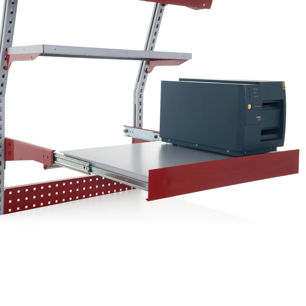 Výsuvná police pro Rocholz balicí stoly SYSTEM FLEX, VxŠxH 140 x 800 x 500 mm Obrázek produktu: Výsuvná police pro Rocholz balicí stoly SYSTEM FLEX, VxŠxH 140 x 800 x 500 mm