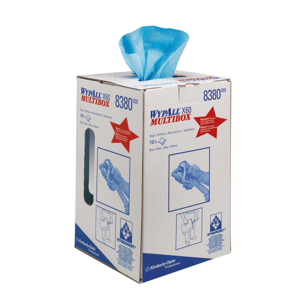 WYPALL X60 ubrousky, VxŠ 420 x 245 mm, multibox, modrá Obrázek produktu: WYPALL X60 ubrousky, VxŠ 420 x 245 mm, multibox, modrá