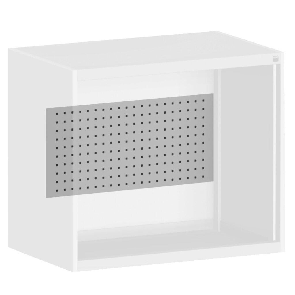 Zadní panel s perforováním pro skříň s křídlovými dveřmi se systémem bott cubio, V׊ 400 × 1050 mm Obrázek produktu: Zadní panel s perforováním pro skříň s křídlovými dveřmi se systémem bott cubio, V׊ 400 × 1050 mm