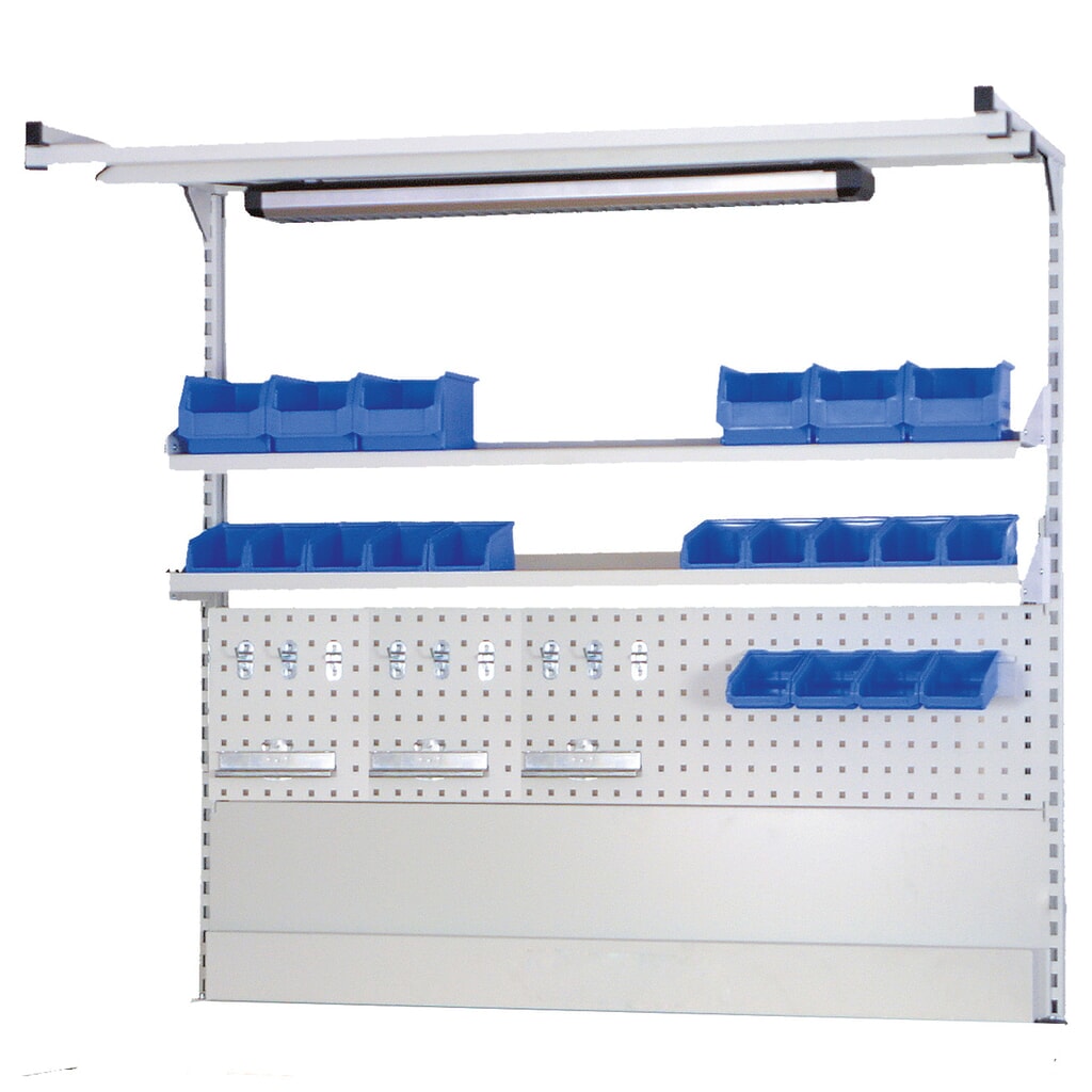 Číslo obrázku produktu 1: Nástavba pro dílenský pracovní stůl Bedrunka+Hirth, ŠxV 1500 x 1250 mm
