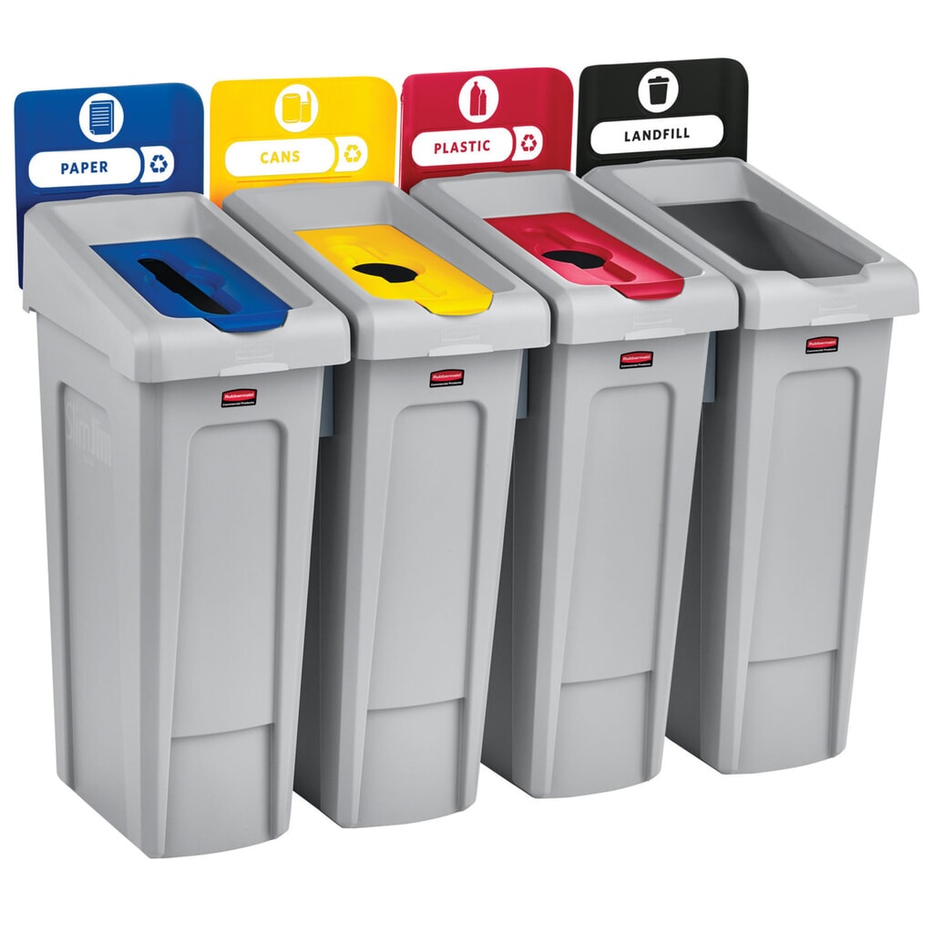 Základní sada pro recyklační stanici Rubbermaid® Slim Jim s nádobou na sběrné suroviny 87 litrů, s otevřeným víkem, s nacvakávacími spojkami Číslo obrázku produktu 8: Základní sada pro recyklační stanici Rubbermaid® Slim Jim s nádobou na sběrné suroviny 87 litrů, s otevřeným víkem, s nacvakávacími spojkami
