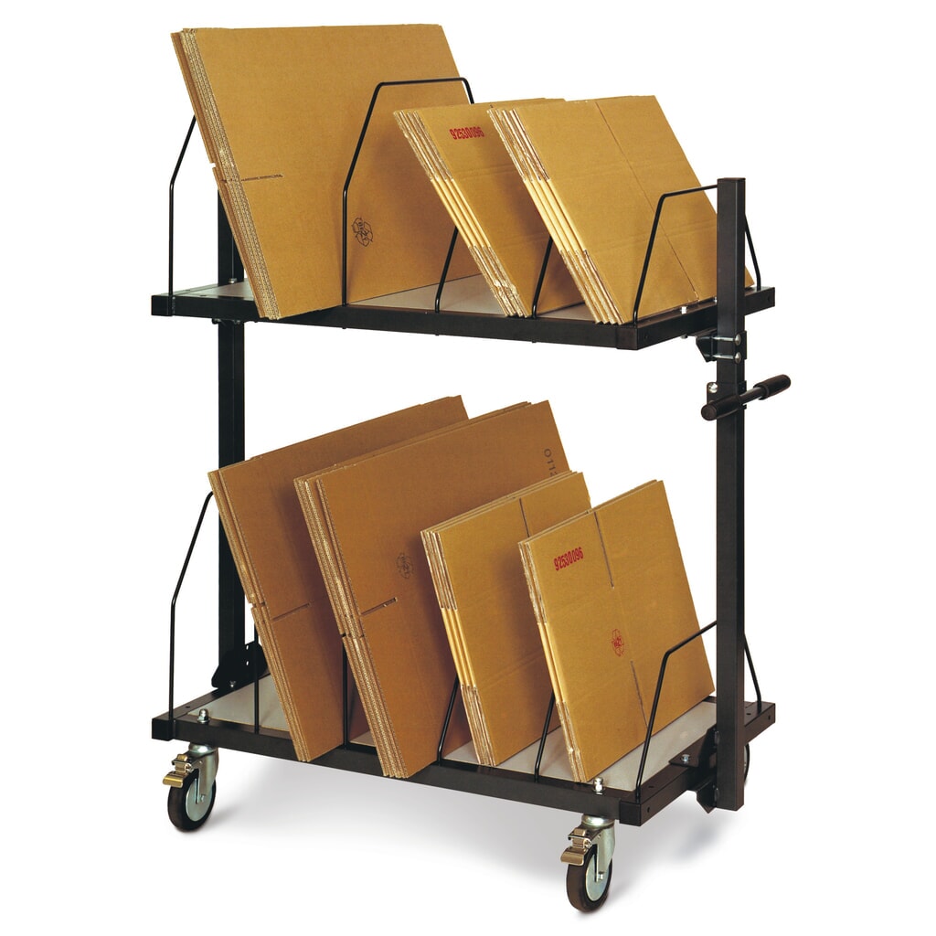 Zásobník na lepenkové obaly Rocholz s madlem, 2 patra, VxŠxH 1260 x 1015 x 600 mm Obrázek produktu: Zásobník na lepenkové obaly Rocholz s madlem, 2 patra, VxŠxH 1260 x 1015 x 600 mm