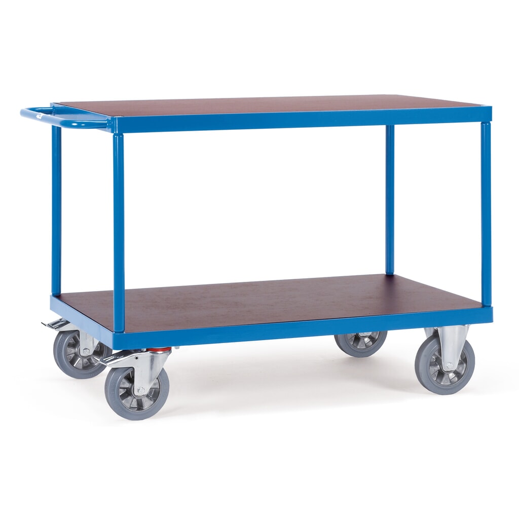 Zátěžový pojízdný stolek fetra®, nosnost 1200 kg, 2 patra à 1600 x 800 mm Obrázek produktu: Zátěžový pojízdný stolek fetra®, nosnost 1200 kg, 2 patra à 1600 x 800 mm
