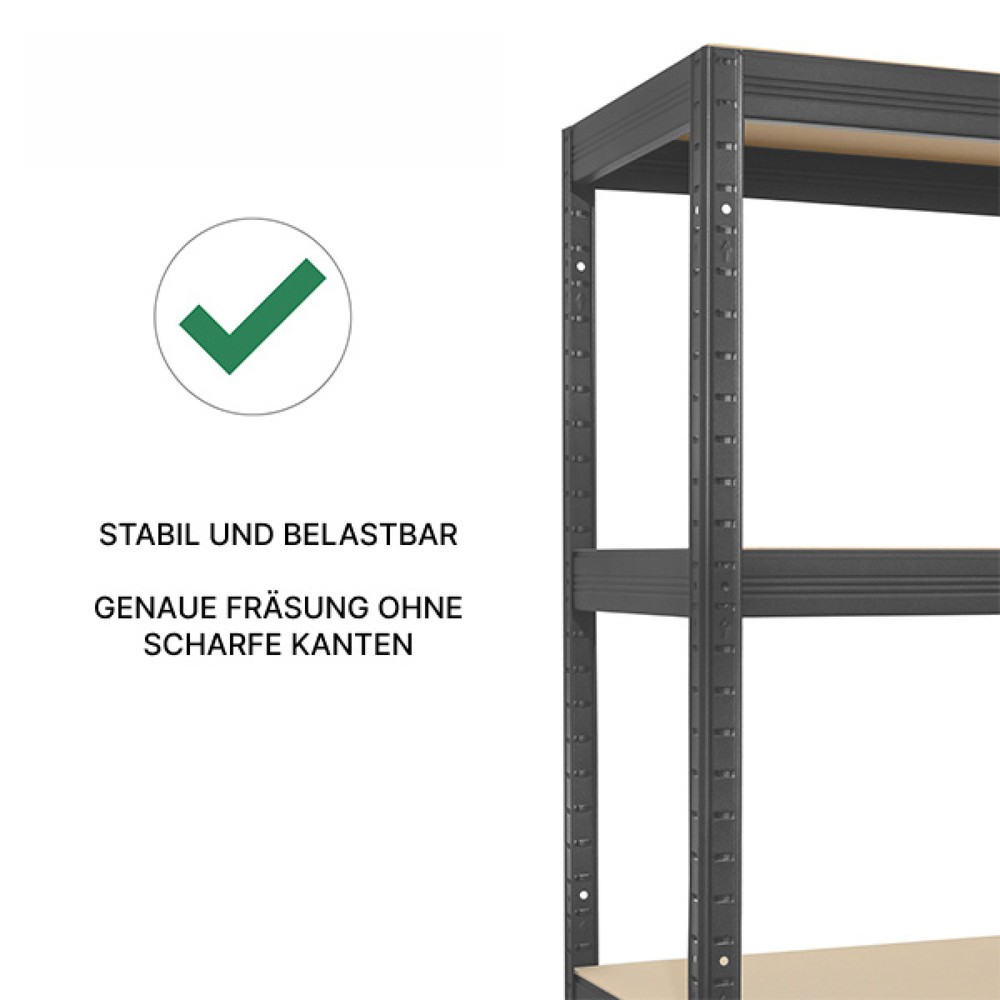 Číslo obrázku produktu 3: Zátěžový regál HEMMDAL typ XXL, grafitová šedá – 177 x 200 x 60 cm – až 2000 kg