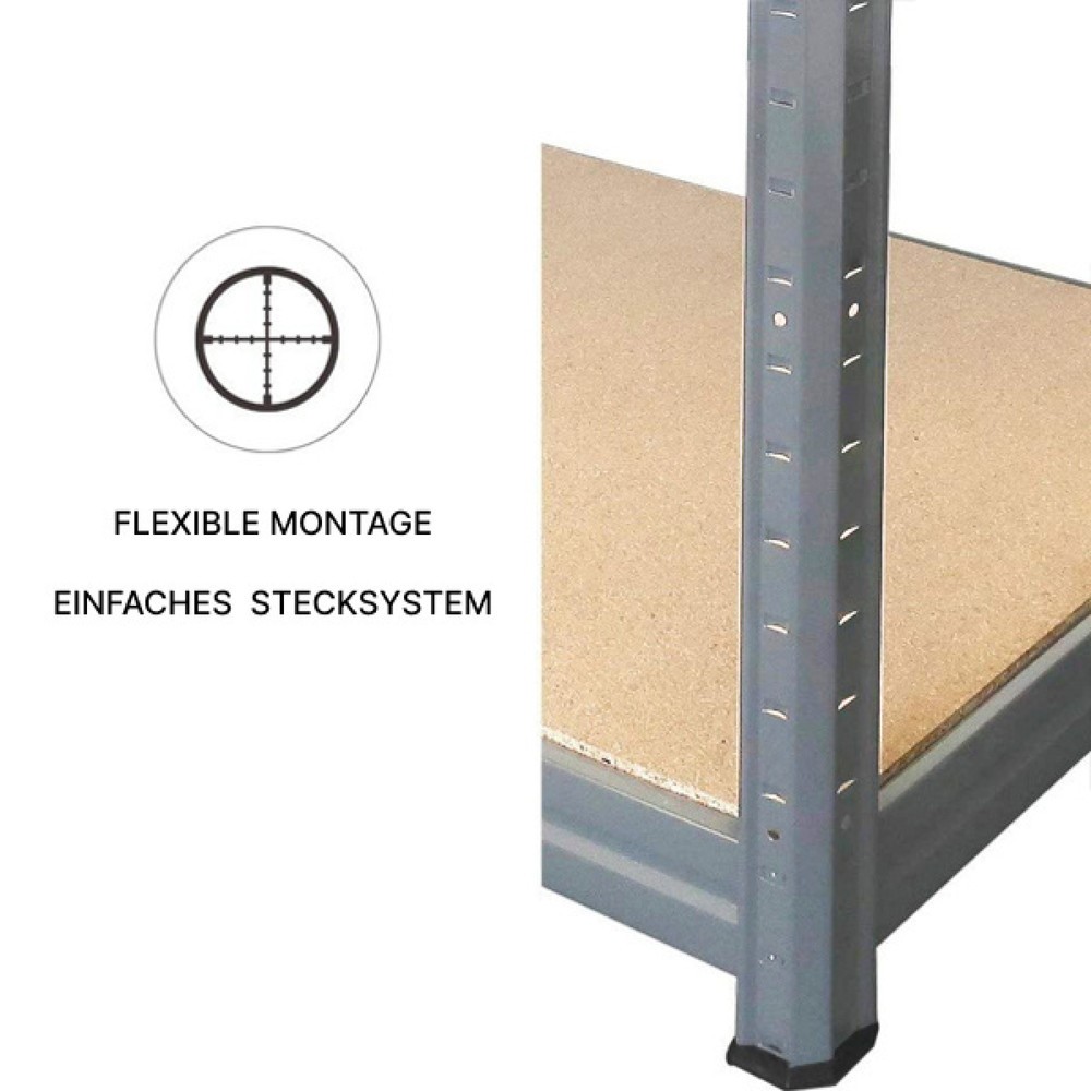 Číslo obrázku produktu 3: Zátěžový regál HEMMDAL typ XS, grafitová šedá – 180 x 75 x 35 cm – až 750 kg