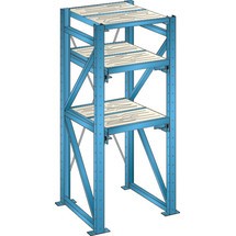 Zátěžový výsuvný regál LISTA, základní pole, šířka výsuvu 890 mm, hloubka 860 mm