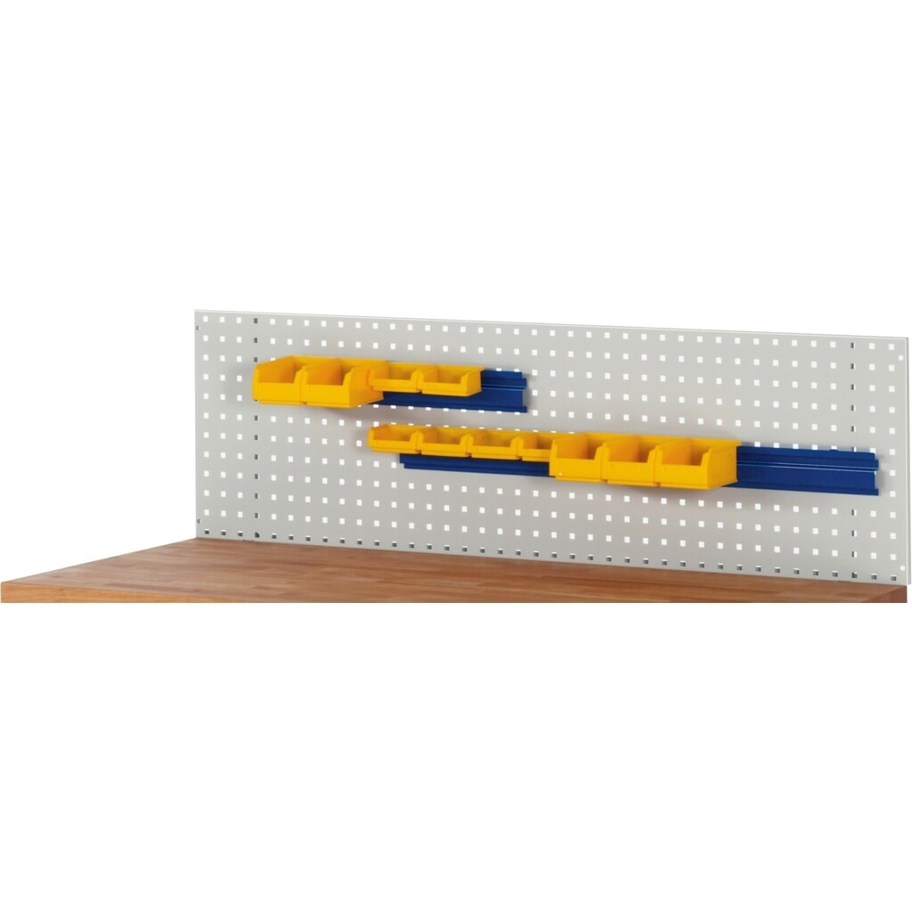 Závěsná lišta RAU pro děrovanou desku, pro uchycení skladovacích boxů, VxŠxH 65 x 450 x 20 mm Číslo obrázku produktu 2: Závěsná lišta RAU pro děrovanou desku, pro uchycení skladovacích boxů, VxŠxH 65 x 450 x 20 mm
