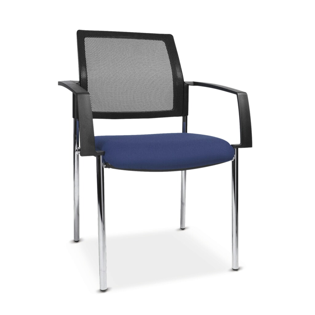 Obrázek produktu: Židle pro návštěvy Topstar® BtoB 10 s polstrovaným opěradlem + podstavec 4 nohy, černá