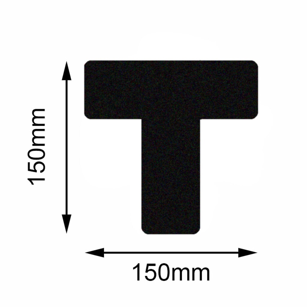 Obrázek produktu: Označení podlahy Mehlhose Safety tvarovka T, černá, 150 x 150 mm, 10 ks/balení
