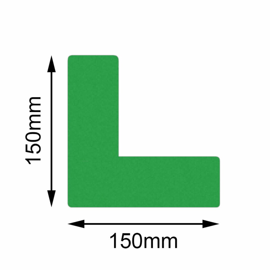 Označení podlahy Mehlhose Safety úhel, zelená, 150 x 150 mm, 10 ks/balení Obrázek produktu: Označení podlahy Mehlhose Safety úhel, zelená, 150 x 150 mm, 10 ks/balení